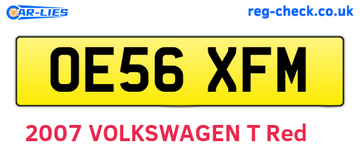 OE56XFM are the vehicle registration plates.