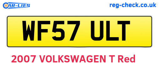 WF57ULT are the vehicle registration plates.