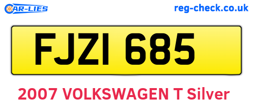 FJZ1685 are the vehicle registration plates.