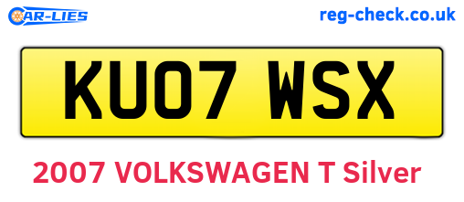 KU07WSX are the vehicle registration plates.