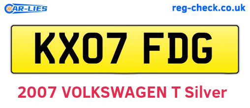 KX07FDG are the vehicle registration plates.