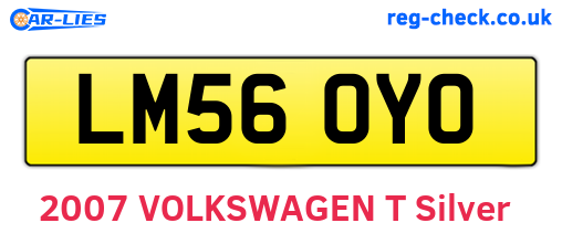 LM56OYO are the vehicle registration plates.