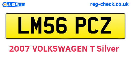 LM56PCZ are the vehicle registration plates.