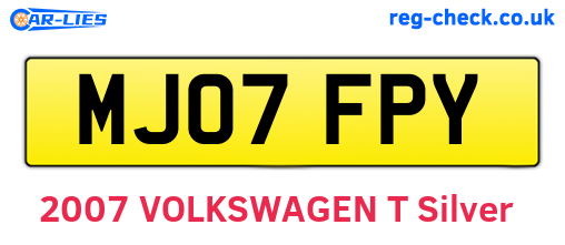 MJ07FPY are the vehicle registration plates.
