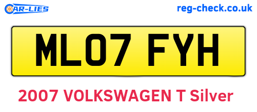 ML07FYH are the vehicle registration plates.