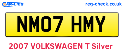 NM07HMY are the vehicle registration plates.