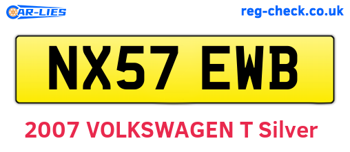NX57EWB are the vehicle registration plates.