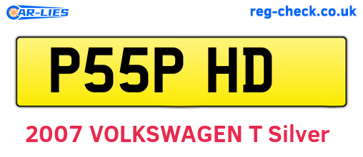 P55PHD are the vehicle registration plates.