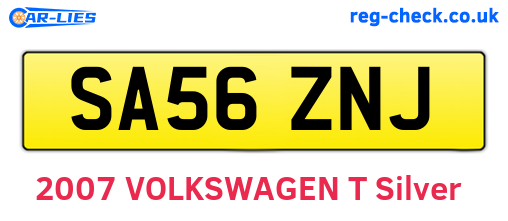 SA56ZNJ are the vehicle registration plates.