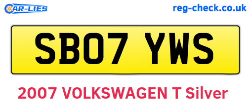 SB07YWS are the vehicle registration plates.