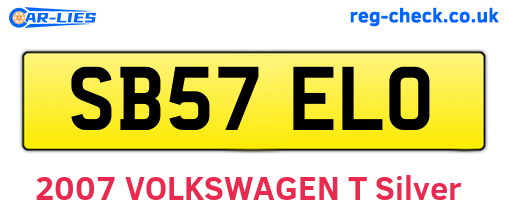 SB57ELO are the vehicle registration plates.