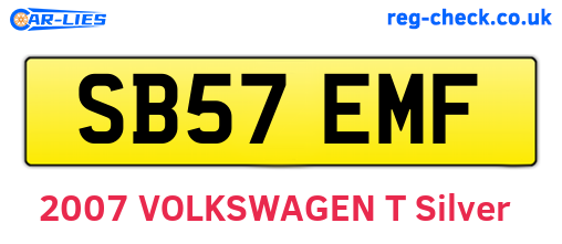 SB57EMF are the vehicle registration plates.