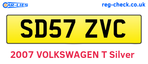 SD57ZVC are the vehicle registration plates.