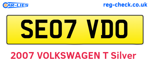 SE07VDO are the vehicle registration plates.