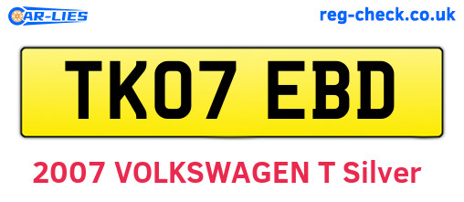 TK07EBD are the vehicle registration plates.