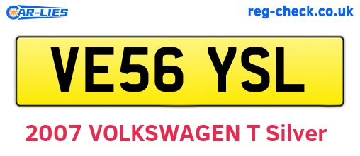 VE56YSL are the vehicle registration plates.