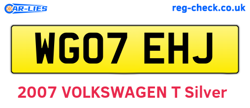 WG07EHJ are the vehicle registration plates.