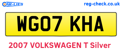 WG07KHA are the vehicle registration plates.