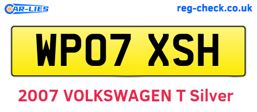 WP07XSH are the vehicle registration plates.
