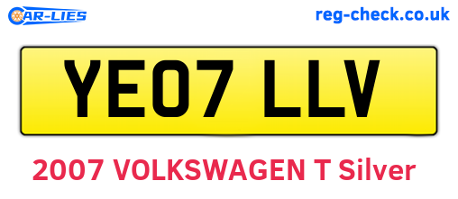 YE07LLV are the vehicle registration plates.