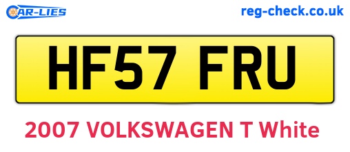 HF57FRU are the vehicle registration plates.
