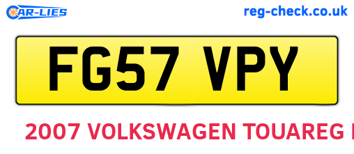 FG57VPY are the vehicle registration plates.