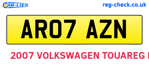 AR07AZN are the vehicle registration plates.