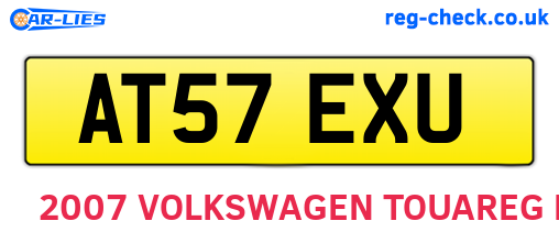 AT57EXU are the vehicle registration plates.