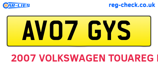 AV07GYS are the vehicle registration plates.