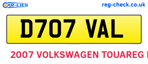 D707VAL are the vehicle registration plates.