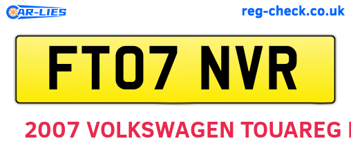 FT07NVR are the vehicle registration plates.