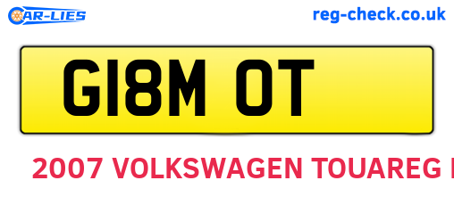 G18MOT are the vehicle registration plates.
