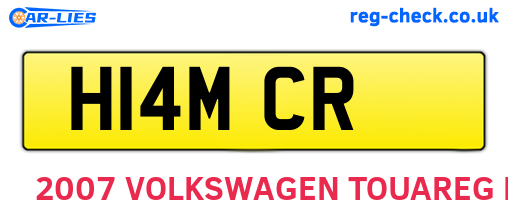 H14MCR are the vehicle registration plates.