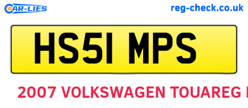HS51MPS are the vehicle registration plates.