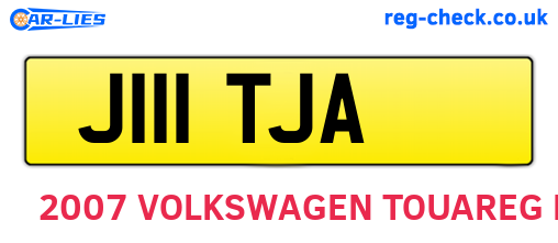 J111TJA are the vehicle registration plates.