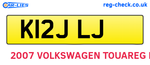 K12JLJ are the vehicle registration plates.