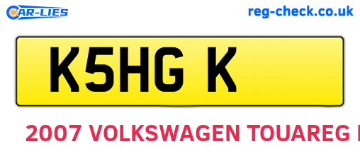 K5HGK are the vehicle registration plates.