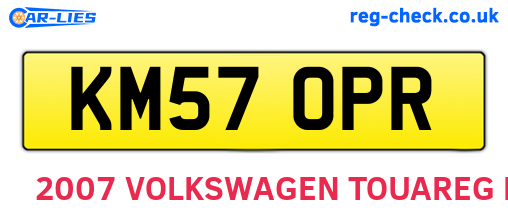 KM57OPR are the vehicle registration plates.