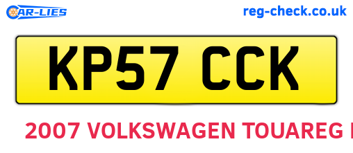 KP57CCK are the vehicle registration plates.