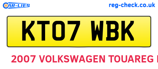 KT07WBK are the vehicle registration plates.