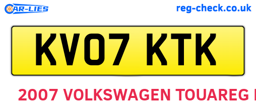 KV07KTK are the vehicle registration plates.