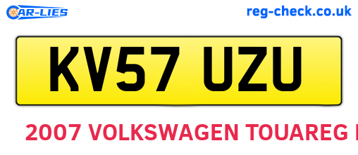KV57UZU are the vehicle registration plates.