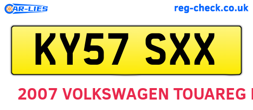KY57SXX are the vehicle registration plates.
