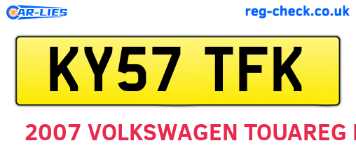 KY57TFK are the vehicle registration plates.