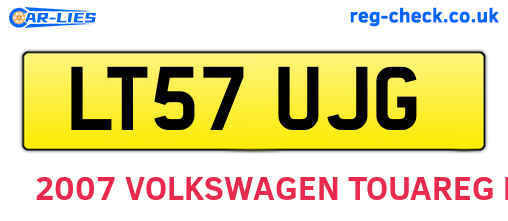LT57UJG are the vehicle registration plates.