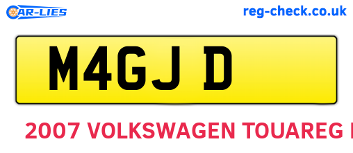 M4GJD are the vehicle registration plates.