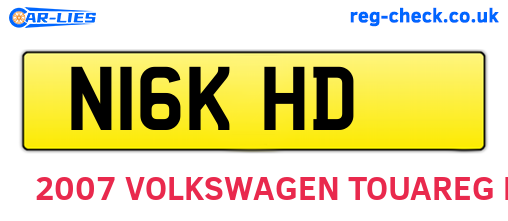 N16KHD are the vehicle registration plates.