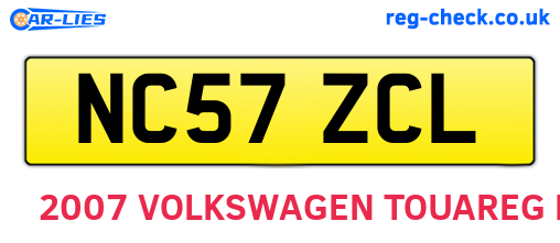 NC57ZCL are the vehicle registration plates.