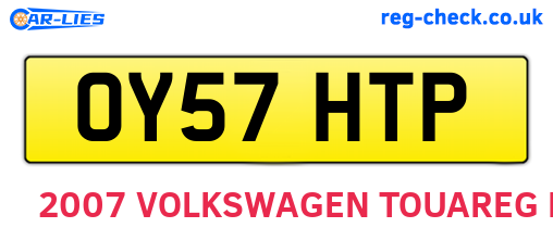 OY57HTP are the vehicle registration plates.