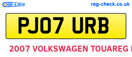 PJ07URB are the vehicle registration plates.